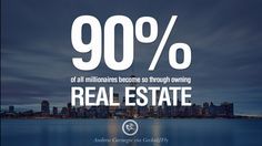 an advertisement with the words 90 % off real estate in front of a cityscape