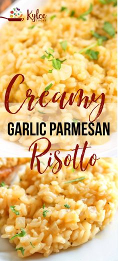 creamy garlic parmesan risotto is an easy and delicious side dish