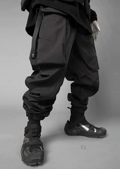 3D Cut Darkwear Pants - Jiye Heavy Industry - X Techwear Harem Pants, Techwear Bottoms For Winter, Winter Techwear Long Pants, Baggy Techwear Harem Pants, Winter Techwear Parachute Pants With Relaxed Fit, Baggy Techwear Pants For Fall, Baggy Winter Cargo Pants With Tapered Leg, Winter Baggy Tapered Cargo Pants, Techwear Straight Pants