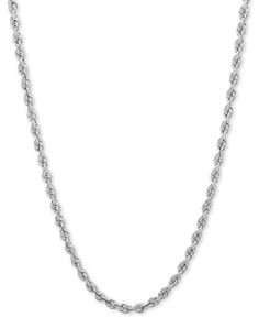 The longer length of this stunning 14k white gold rope necklace (3mm) makes it the ideal choice for fancy and formal or chic and casual. Chain Diamond, White Gold Chain, Gold Rope Chains, Necklace Collection, Rope Chain Necklace, Rope Necklace, Mens Gift Sets, Luxury Gifts, Watch Necklace