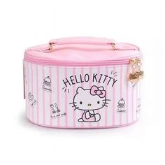 Item Width : 12cm Item Length : 12cm Item Height : 2.5cm Shape : Barrel-shaped Closure Type : zipper Style : fashion Main Material : PU Brand Name : HELLO KITTY Origin : Mainland China Item Type : Cosmetic Cases Size: 21x15x11cm. Hello Kitty Cupcakes, Product Storage, Leather Cosmetic Bag, Skin Care Product, Cosmetic Case, Makeup Accessories, Storage Bag, Cosmetic Bag, Brand Names