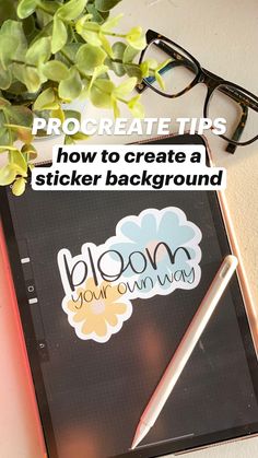 a book with the title procreate tips how to create a sticker background