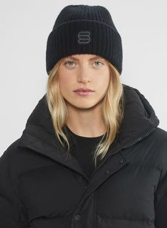 THE SUPER PUFF™ RIB CUFFED BEANIE - Wool and cashmere knit beanie Fall Streetwear Beanie With Ribbed Cuffs, Casual Ribbed Wool Beanie, Casual Wool Ribbed Beanie, The Super Puff, Super Puff, Cuffed Beanie, Cashmere Yarn, Fully Fashioned, Wool Beanie