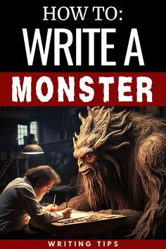 the cover of how to write a monster writing tips for children and adults, with an adult