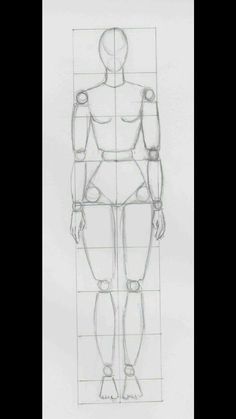 a drawing of a man's torso and legs