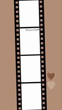 a film strip with hearts on it