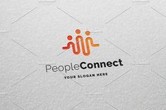 the logo for people connect is made up of orange and red circles on white paper