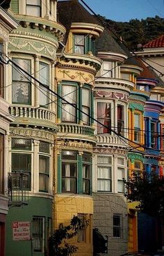 many multicolored houses line the street in san francisco