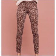 Corduroy Skinny Stretch Pants Tan With Black Flowers Print Mid-Rise Faux Pockets New With Tags High Rise Leopard Print Bottoms For Fall, Leopard Print Cotton Pants For Spring, Cotton Leopard Print Pants For Spring, Leopard Print Jeans For Fall, Fitted Leopard Print Jeans For Fall, Fitted High Rise Leopard Print Bottoms, High Waist Leopard Print Bottoms For Fall, Chic Leopard Print Bottoms For Fall, High Waisted Leopard Print Bottoms For Fall