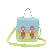 Green Shoulder Bag With Detachable Strap For School, Green Satchel With Hasp Closure, Green Crossbody Satchel, Green Rectangular Phone Bag With Detachable Strap, School Satchel Phone Bag With Detachable Strap, School Phone Satchel With Detachable Strap, Green School Satchel, Multicolor Handheld Shoulder Bag For School, School Satchel Phone Bag