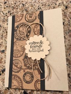 coffee and friends are the perfect blend handmade greeting card for someone special day or birthday