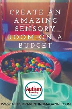 a child's play area with balls in it and the words create an amazing sensory room on a budget