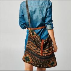 Woven Earth-Tone Crossbody Shoulder Bag With Belted Detail Closure 100% Cotton Made In India Bin 9 Casual Brown Shoulder Bag For Travel, Brown Crossbody Bag With Pockets, Brown Canvas Shoulder Bag With Adjustable Strap, Casual Saddle Shoulder Bag, Casual Brown Shoulder Bag Backpack, Casual Brown Backpack Shoulder Bag, Casual Brown Rectangular Saddle Bag, Casual Crossbody Satchel For Errands, Casual Brown Satchel For On-the-go