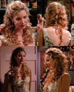 curly hairstyle/ curly hairdo/ curly updo/ formal updo/ half up half down hair/ phoebe buffay/ friends tv show/ 2000s hairstyle/ 90s hairstyle/ curly hairstyle inspiration 90s Bangs Hairstyles, Wedding Hair With Bangs, Hairdos For Curly Hair, 90s Hairstyles, Hair Stylies, Pretty Hair, Curly Hairstyles, Aesthetic Hair, Hairstyles For Women