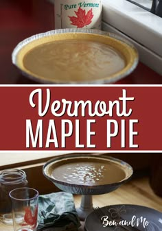 a pie sitting on top of a wooden table