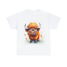 A cute Bison desing on a Tshirt made from 100% comfort cotton is the perfect choice for you. You will want to wear it all the time because it is beautifully charming, comfortable and suitable for everything. Our customers are important to us, so please contact us if there is a problem so that we can solve it and you will be satisfied ,happy and complete with the order Watercolor drawing design 100% cotton for ultimate comfort Loose fit for a relaxed feel Suitable for all ages Available in various sizes Casual Cartoon Print T-shirt For Gifting, Casual T-shirt With Cartoon Print For Gift, Casual Cartoon Print T-shirt For Gift, Casual Shirt With Funny Print For Gift, Casual Shirt With Funny Print As Gift, Funny Cotton Shirt As A Gift, Funny Cotton Shirt As Gift, Funny Cotton Shirt Gift, White Novelty Cotton T-shirt