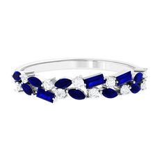 Product Details Make every moment memorable with this elegant Half Eternity Band Ring that symbolizes enduring love and commitment. Exquisitely crafted, it features Baguette and Marquise Shape Blue Sapphire gemstones, beautifully complemented by sparkling Diamonds, for a scintillating look. Perfect for marking special milestones or simply adding a touch of luxury to your daily wear, this Blue Sapphire Diamond Ring embodies style and grace. Product Information SKU SHP-RINGS082410033 Weight 1.84 g Formal Blue Sapphire Eternity Band, Elegant Blue Eternity Band With Vvs Clarity, Elegant Sapphire Eternity Band For Formal Occasions, Elegant Sapphire Eternity Band Gift, Formal Blue Eternity Band In Fine Jewelry Style, Blue Eternity Band For Formal Occasions, Elegant Blue Cubic Zirconia Eternity Band, Formal Blue Eternity Band Fine Jewelry, Elegant Blue Eternity Band