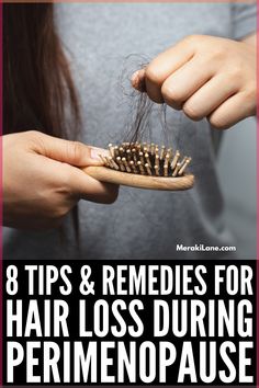 Hair Loss During Perimenopause: 8 Tips and Remedies | If you're a woman in your 40s or 50s, you're probably familiar with the symptoms of perimenopause and menopause, like hot flashes, weight gain, and night sweats. But did you know changes in your hormones can also cause hair thinning? If you notice your hair falling out in clumps after showering or brushing your hair, click for our best tips to help prevent hair loss during perimenopause - and how to cope when it does occur. Essential Oil Hair Growth, Natural Hair Growth Remedies, Herbs For Hair, Brown Spots On Face, Home Remedies For Hair, Essential Oils For Hair, Lost Hair, Diy Essential Oils, For Hair