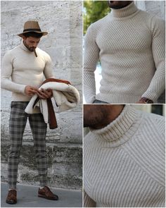 Patrick Slim-Fit Knitted Sweater in Beige-baagr.myshopify.com-sweatshirts-BOJONI Fitted High Neck Beige Sweater, Beige Fitted High Neck Sweater, High Neck Winter White Sweater, Winter White High Neck Sweater For Winter, Fitted Cozy Turtleneck With Funnel Neck, Cozy Fitted Turtleneck With Funnel Neck, Fitted Cable Knit Turtleneck, Fitted Beige Turtleneck Sweater, Beige Fitted Turtleneck Sweater