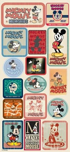 the mickey mouse stickers are all different colors