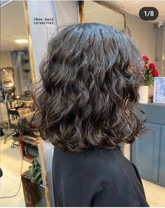 Short Wavy Haircuts For Thick Hair, Lob Naturally Curly Hair, Short Hair For Wavy Hair Naturally Curly, Short Waves Hair, Naturally Wavy Long Bob, Curly Perm Short Hair, Unstyled Wavy Hair, Short Haircuts For Wavy Curly Hair, Digital Perm Short Hair Shoulder Length