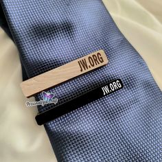 Personalized Engraved JW.org Tie Clips for Jehovah's Witnesses, Acrylic and Wood Tie Bars w/ Personalized Engraving, Custom Name Men's Tie Accessory, Makes Perfect Gifts for Men to Wear at the Meeting, Assemblies, and Field Service  You can save some  by purchasing these in packs of 5 or more.  You may also like our other Witness inspired items: https://www.etsy.com/shop/PersonalizedCraft?ref=seller-platform-mcnav&section_id=30238699 These custom engraved men's tie clip with wood or acrylic is a Jw Assembly, Wood Tie, Men's Tie, Tie Clips, Jehovah's Witnesses, Tie Bar, Tie Accessories, Ties Mens, Gifts For Men