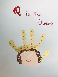 Queen Handprint Craft, Q Is For Handprint Craft, Q Handprint Craft, Letter Q Handprint, B Is For Craft Handprint, Letter Z Handprint Craft, Q Crafts For Toddlers, Letter Q Handprint Craft