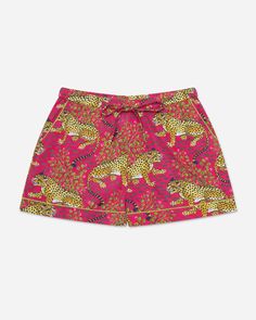 Bagheera - Pajama Shorts - Hot Pink The Leopard, Wildest Dreams, Sleep Shorts, Sleep Shirt, Vintage Textiles, Pajama Shorts, Cotton Poplin, Boho Shorts, Relaxation