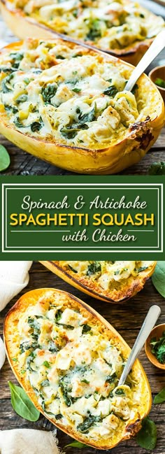 spinach and artichoke spaghetti with chicken