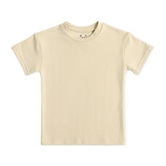 Introducing our Oat Bamboo Terry Daywear Kids T-Shirt - where comfort meets style! Crafted from ultra-soft bamboo fabric, this tee is perfect for playdates or lounging at home. With its neutral hue, it pairs seamlessly with any outfit. Upgrade your child's wardrobe today and let them enjoy all-day comfort in style! Versatile and Stylish: Perfect for both indoor and outdoor activities, this versatile tee pairs effortlessly with jeans, shorts, or joggers for a stylish look. Breathable and Moisture Beige Short Sleeve T-shirt For Loungewear, Cream Cotton T-shirt For Loungewear, Basic Cream T-shirt For Everyday, Cream Crew Neck T-shirt For Loungewear, Organic Cotton Cream Tops For Loungewear, Casual Cream T-shirt For Loungewear, Basic Solid T-shirt For Loungewear, Everyday Cream Organic Cotton Tops, Cream Short Sleeve Soft-washed Top