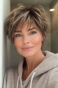 34 Gorgeous Hairstyles for Women Over 50 with Fine Hair to Try in 2024 – CreativeBooster Textured Pixie, Older Women's Hairstyles, Hairstyles For Fine Hair, Long Layered Cuts, Flattering Hairstyles, Hair Over 50, Gorgeous Hairstyles, Sandy Blonde, Hairstyles For Women Over 50