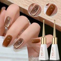 Chocolate brown nails: the ultimate autumn vibe! Types Of Nails, Uv Led, Almond Nails, Gel Nail Polish