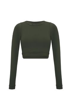 Dreamer top by Inhala Soulwear Fitted Green Tops With Thumbholes, Solid Tops For Sports In Fall, Green High Stretch Tops For Workout, Green Sporty Tops With Thumbholes, High Stretch Green Tops For Workout, Green Yoga Tops With Thumbholes, Solid Color Fall Athleisure Tops, Solid Color Athleisure Tops For Fall, High Stretch Crop Top For Loungewear