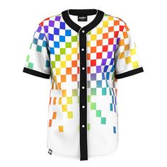 Cheap Men's Tops For Pride, Multicolor Cotton Shirt For Pride, Nerdy Style, Rainbow Blocks, Cheap Rainbow T-shirt For Pride, White Rainbow Print T-shirt For Pride, Cotton T-shirt With Rainbow Print For Pride, Rainbow Color, Dye Sublimation