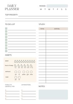 the daily planner is shown in white and has lines on each side, including numbers