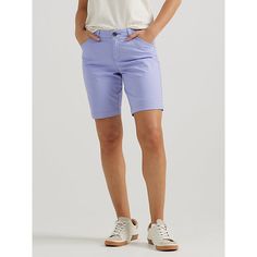 Our 9-inch Regular Fit Chino Bermuda shorts are a simple, straight-legged staple that make summer outfits look chic, whether you're on vacation or stay-cation. 98% Cotton, 2% Spandex. Iris. 18 W / 9 Inches (M). Spring Knee-length Bermuda Shorts, Trendy Bermuda Shorts For Spring Workwear, Knee-length Bermuda Shorts For Workwear In Summer, Trendy Spring Bermuda Shorts For Workwear, Trendy Spring Workwear Bermuda Shorts, Trendy Knee-length Bermuda Shorts For Spring, Casual Bermuda Shorts For Spring Workwear, Trendy Knee-length Bermuda Shorts For Summer, Lady Riders