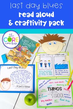 the last day blue's read aloud and craftivity pack with an apple, bookmarks