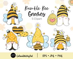 bees and honeybees clipart set