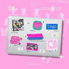 an advertisement for love letter with pictures on it