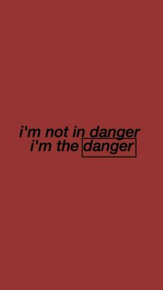 i'm not in danger, i'm the danger text on a red background