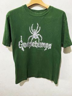 "Vintage 1996 Goosebumps Shirt Size: XXS Made In El savador Measurements are taken with the garment laying flat. Chest width: 16.5\" Body Length : 22\" Condition: Pre-owned 8.5/10 Material: 100% Cotton Comment Good Condition No refund. -Payment : accept paypal only -Shipping : to shipping worldwide by registered airmail (small package) Thai post registered. receiving the item within 7-30 business days non sat-sunday working after payment cleared  (some case in Australia/italy/spain/north and south america 2-4 weeks) I ship every day, monday through Friday! Many times your item will go out same day!! Get your stuff super fast when you buy from me! -Check item status out of my country: http://track.thailandpost.co.th 9" Goosebumps Shirt, 80's Clothes, Beetlejuice Shirt, Movie Tees, North And South, Vintage Tv, Horror Movie, Cool Shirts, Tv Series