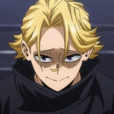 an anime character with blonde hair and blue eyes