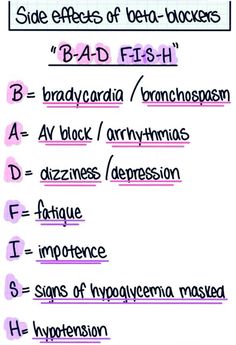 the side effects of ben - blockers and b - bad fish are shown below