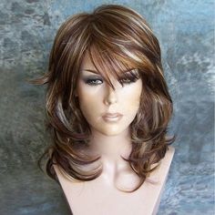 Multicolor Wigs, Short Hair Dont Care, Short Curly Wigs, Natural Wigs, Brown Wig, Synthetic Wig, Womens Wigs, Layered Haircuts