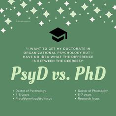 a poster with the words psydd vs ph d on it and stars in the background