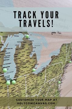 a map with the words track your travels on it