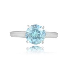 Lansing Ring - Estate Diamond Jewelry Estate Diamond Jewelry, Aquamarine Engagement Ring, Aquamarine Rings, White Gold Ring, Natural Aquamarine, Round Brilliant Cut Diamond, Vintage Engagement Rings, Brilliant Cut Diamond, White Gold Rings