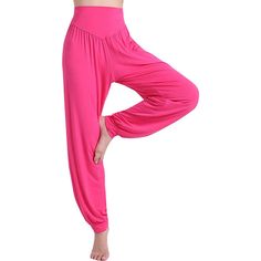 Improve your sense of style with these Super Soft Spandex Harem Yoga Pilates Pants. Because they are so comfy, these pants are perfect for relaxing at home. The boho appearance of these pants makes them more alluring and demanding. These can be cleaned with a washing machine because they are made of premium cotton fabric. Choose a pair of these wonderful pants for yourself. Features: Pant Style: Cross-pants Material: Cotton Fit Type: LOOSE Length: Full Length Season: Spring/Autumn Waist Type: HIGH Pattern Type: Solid Style: Bohemian Front Style: Pleated Age: Ages 18-35 Years Old Fabric Type: Broadcloth Closure Type: Elastic Waist Gender: WOMEN Size Chart (cm): Size Waist Length S 69 95 M 73 100 L 77 105 XL 82 110 2XL 96 115 3XL 90 120 Comfortable Harem Pants With Elastic Waistband, Comfortable Stretch Harem Pants For Loungewear, Comfortable Harem Pants For Relaxation, Comfortable Stretch Harem Pants, Comfortable Stretch Solid Harem Pants, Stretch High-waisted Harem Pants For Loungewear, Comfortable Full-length Harem Pants For Loungewear, Comfortable Full Length Harem Pants For Loungewear, Loosely Fitted High-waisted Harem Pants For Yoga