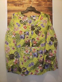 26W Roamans Multicolor Floral Button Up Long Sleeve Tropical Hawaiian Top EUC Hawaiian Top, Stylish Plus Size Clothing, Floral Button Up, Floral Fit, Button Up Long Sleeve, Best Brand, Womens Clothing Tops, Size Clothing, Plus Size Outfits