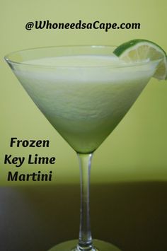 Frozen Key Lime Martini - must try! @Donelle Minister, I concur, let's find a reason to make these!!! Soon! Lime Martini, Key Lime Pie Martini, Key Lime Martini, 5 Oclock, Refreshing Summer Cocktails, Vanilla Vodka, Martini Recipes